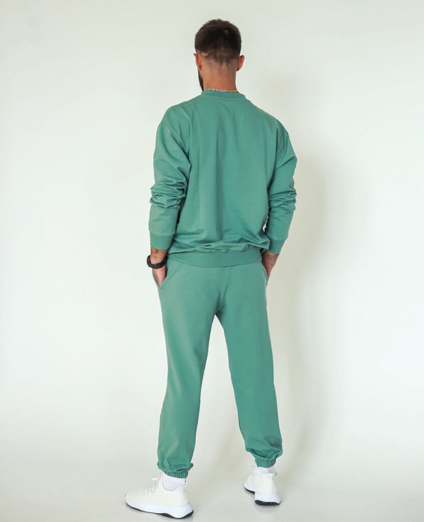 green classic fleece cotton joggers