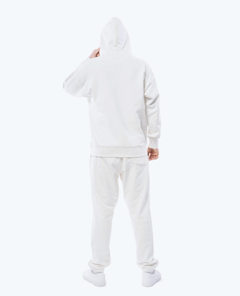 white french terry cotton joggers for men