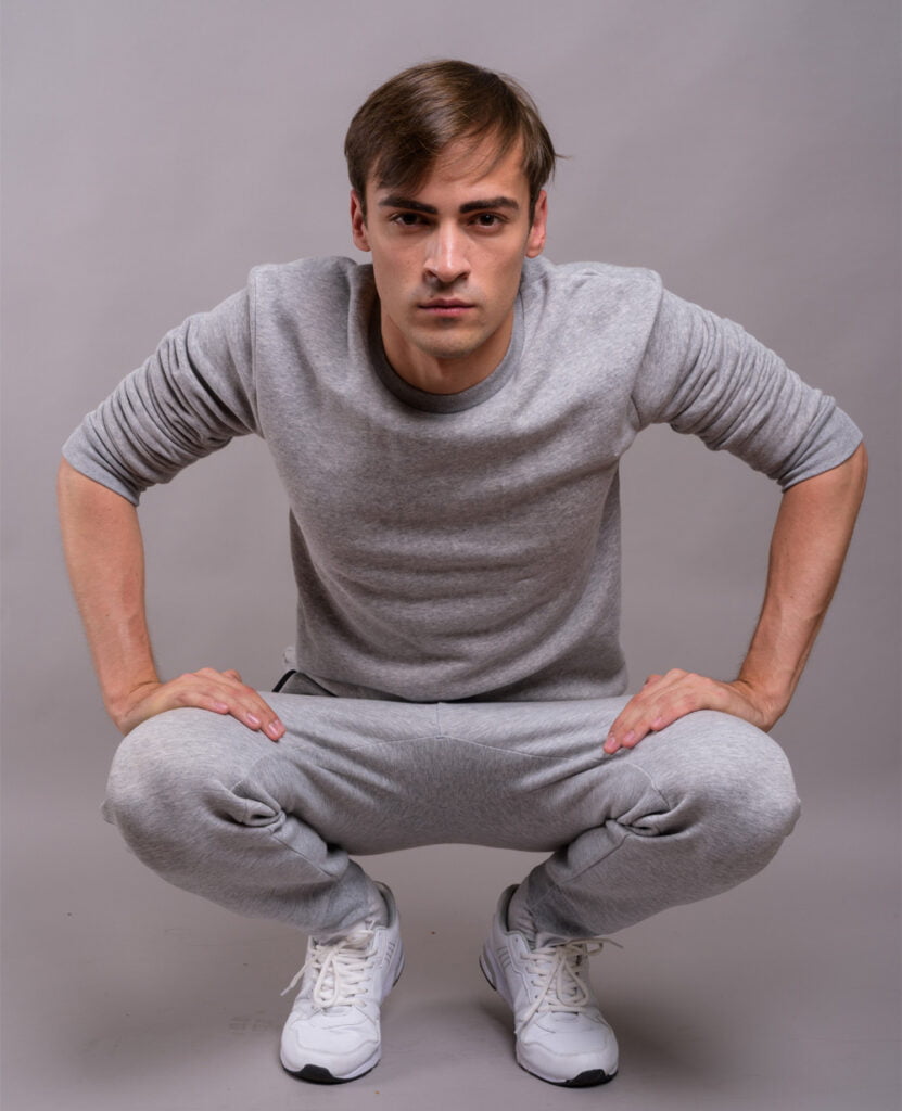 grey classic pure organic cotton joggers for men