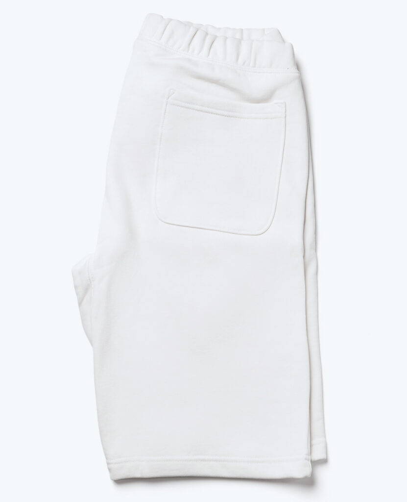 white classic french terry shorts