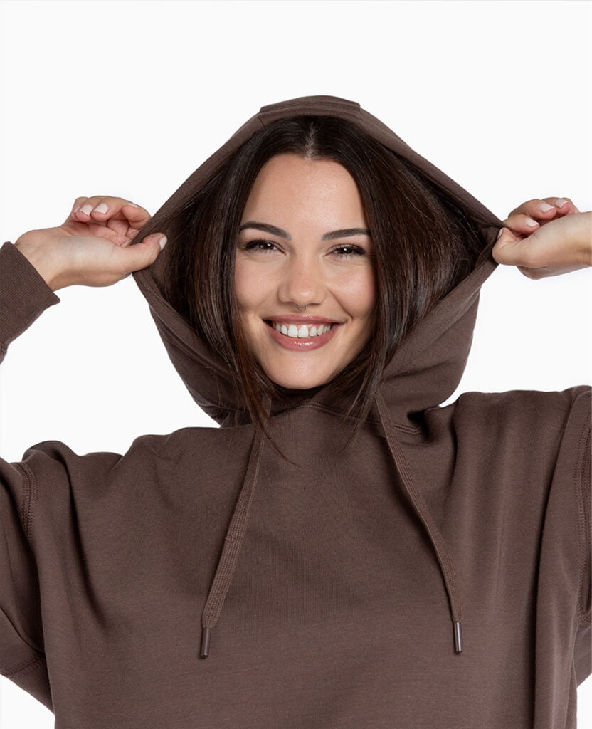 brown classic fleece cotton hoodie sweatshirt