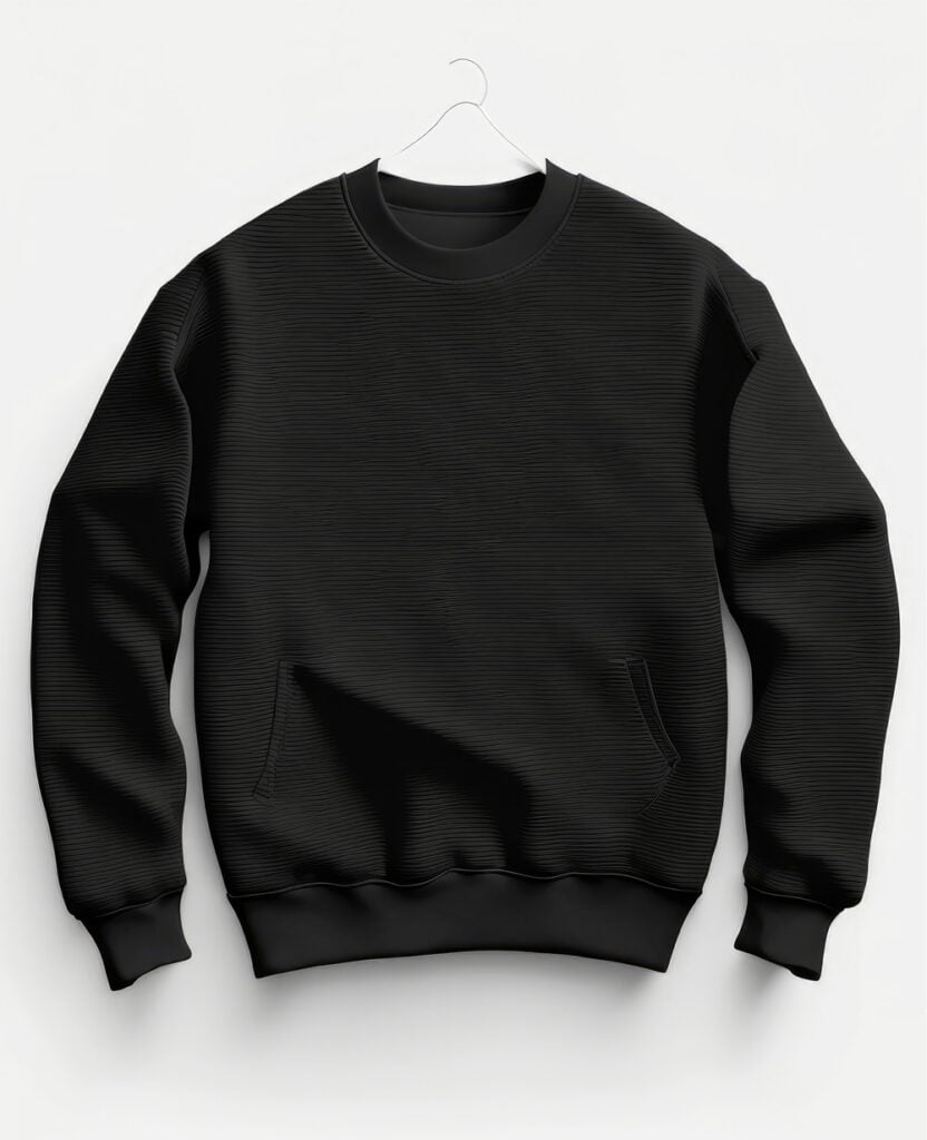 black classic french terry pure organic cotton sweatshirt