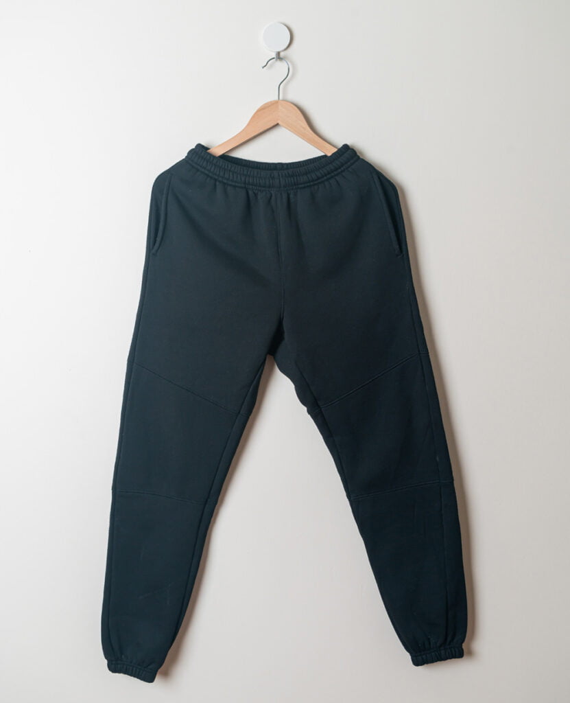 black classic french terry pure organic cotton joggers