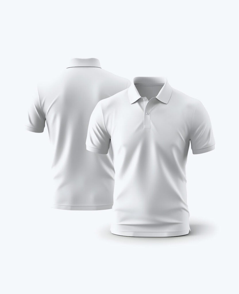 white men's classic pure cotton polo heavy t-shirt