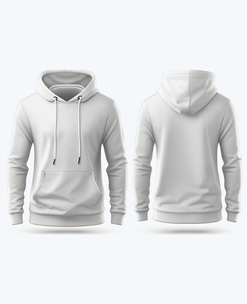 White Classic Fleece Hoodie Sweatshirt