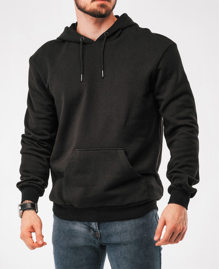 black classic cotton hoodie sweatshirt