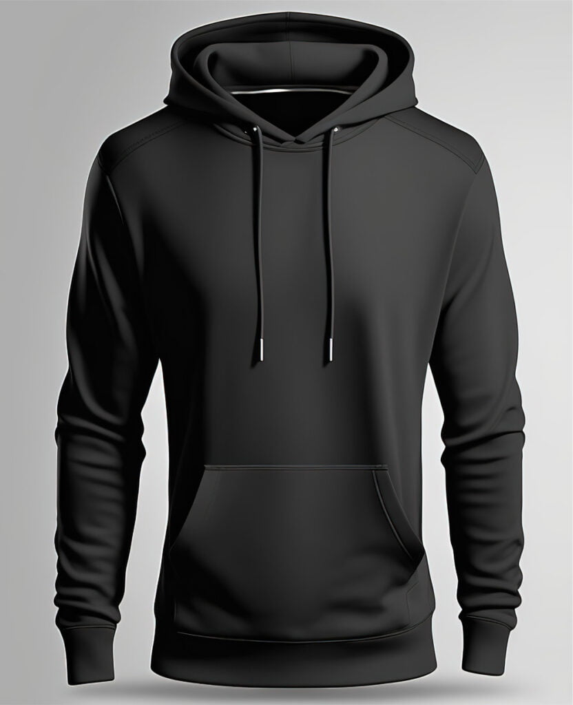 black classic terry hoodie sweatshirt