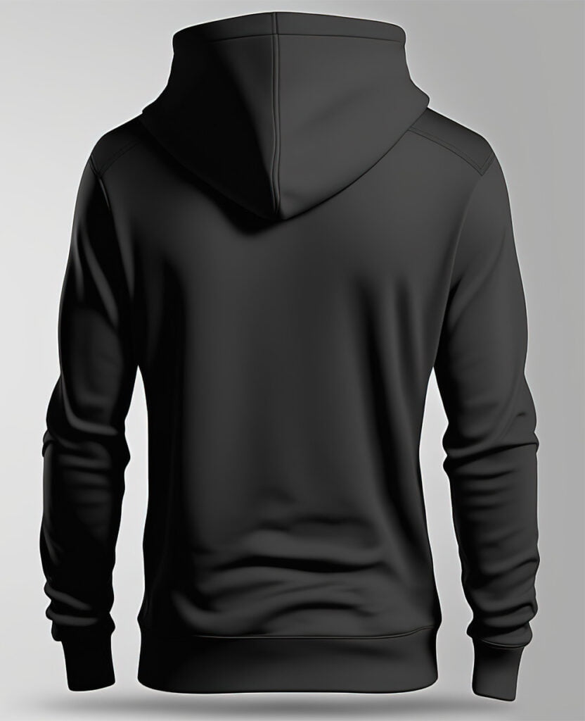 black classic french terry cotton hoodie sweatshirt