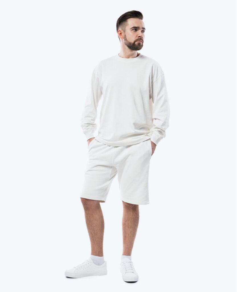 man wearing french pure organic cotton sweatshirt