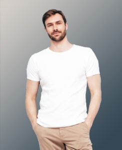 Man Wearing White T-Shirt