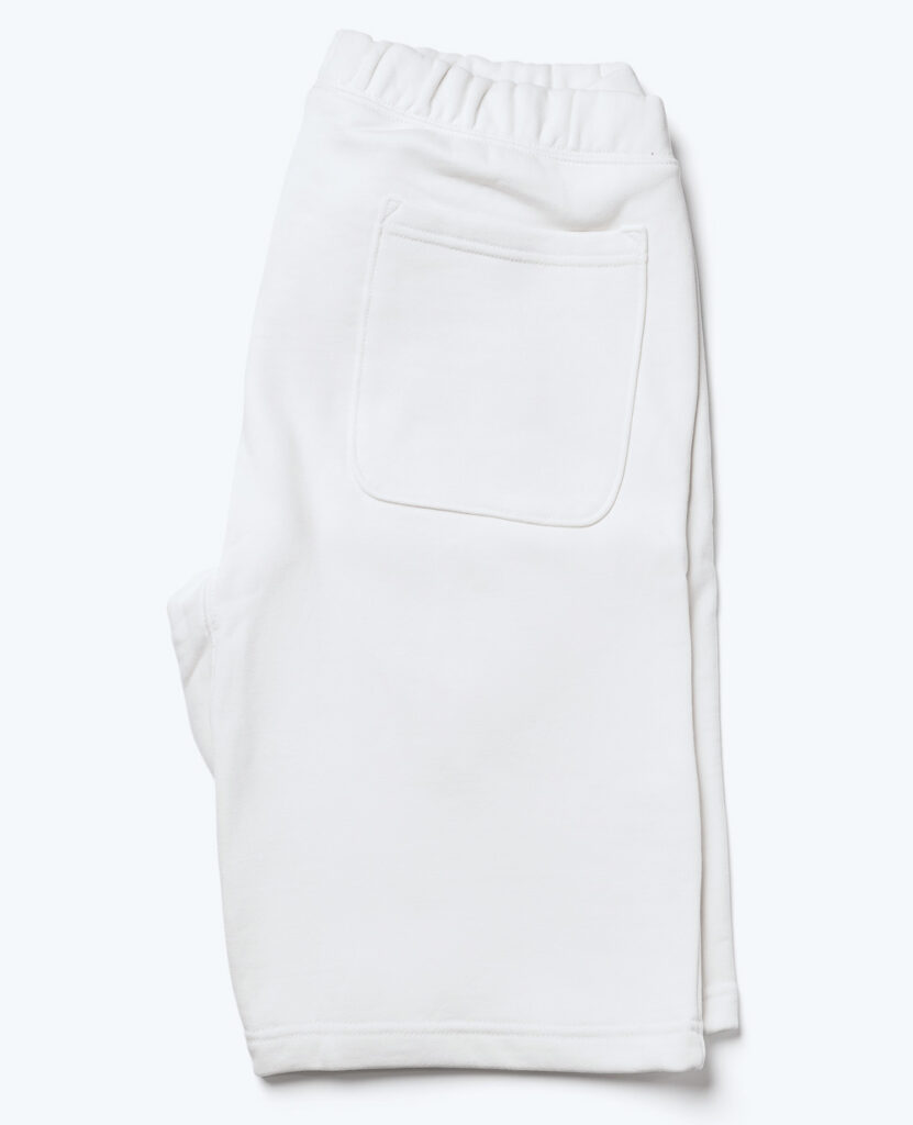 white classic fleece shorts