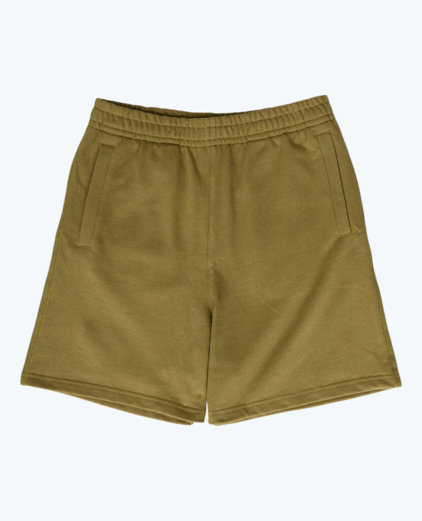 olive men's fleece cotton shorts