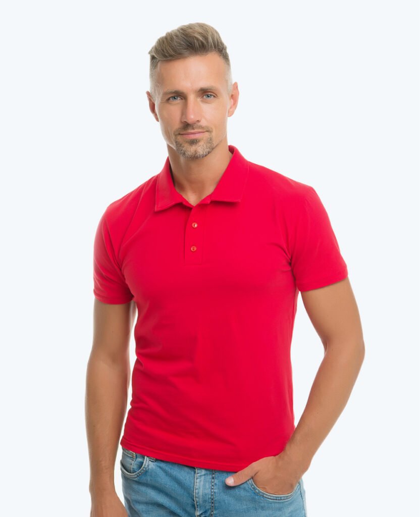 red men's classic cotton polo t-shirt